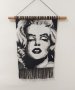 Ръчно изработено макраме пано с портрет на Мерилин Монро, снимка 2