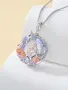 Сребърно колие TOUPOP за дъщеря от баща с висулка сърце 22 × 22 мм, снимка 6