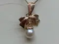 Съветска златна висулка с естествена перла  , снимка 2