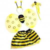 2878 Парти детски костюм Пчеличка сет от 4 части – пола криле пръчица диадема, снимка 7 - Детски комплекти - 36748674