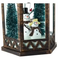 Коледен декоративен фенер, Бронзови снежни човеци , снимка 2 - Декорация за дома - 34731981