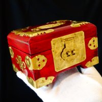 Луксозна кутия за бижута с нефрит и месингов обков. , снимка 7 - Антикварни и старинни предмети - 30563569