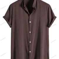 Мъжка модна модерна ежедневна риза с къс ръкав и яка, 7цвята - 023, снимка 3 - Ризи - 40847586
