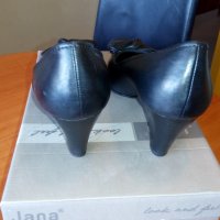 Jana Дамски кожени обувки с ток 5-6см , №38,5 черни, стелка 25см, снимка 12 - Дамски обувки на ток - 29080281