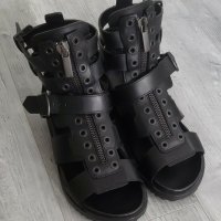 Diesel Black Gold Leather Gladiator Sandals  , снимка 1 - Сандали - 30549172