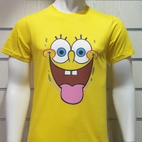 Нова мъжка тениска с дигитален печат Спондж боб, снимка 1 - Тениски - 29856323