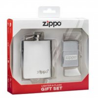 Комплект запалка и фласка Zippo Flask & Lighter Gift Set, снимка 1 - Подаръци за мъже - 39896120