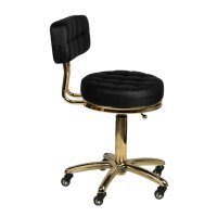 Козметичен стол - табуретка с облегалка Gold AM-961 49/63 см - бяла/черна, снимка 8 - Друго оборудване - 44145320