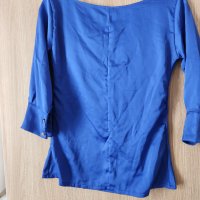 Синя блуза 3/4 ръкав, снимка 2 - Блузи с дълъг ръкав и пуловери - 40280201