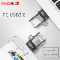 Мини флашка за телефон и компютър SanDisk флаш  памет, USB флашка 2 в 1, снимка 6 - USB Flash памети - 27776278