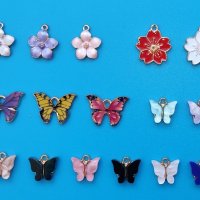цвете пеперудка фигурки за колие цветя пеперудки, снимка 5 - Колиета, медальони, синджири - 34323124