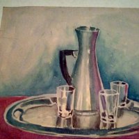 Ангел Ботев картина акварел 1948 г, снимка 7 - Картини - 38970545