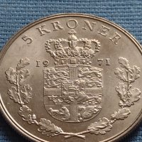 Монета 5 крони 1971г. Дания крал Фредерик девети 40430, снимка 3 - Нумизматика и бонистика - 42697626
