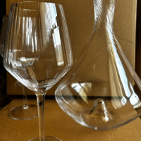 Комплект стъклен гараф + две чаши за вино, снимка 10 - Сервизи - 44667805