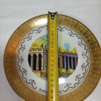 Декоративна порцеланова чиния с позлата Karlovy vary, снимка 6 - Колекции - 35338079