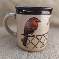Страхотна керамична чаша с птици, снимка 3 - Чаши - 38520230