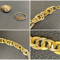 Златни обеци халки кръст ланец пръстен 14 карата 585 златни zlato prasten obeci gold , снимка 12 - Бижутерийни комплекти - 33865425