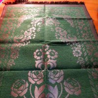 турско молитвено килимче, килимче за молитва за Намаз - зелен фон с блестящи сребърни орнаменти, снимка 3 - Антикварни и старинни предмети - 38235693