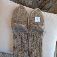 Ръчно плетени мъжки чорапи от вълна, размер 37, снимка 2 - Спортни дрехи, екипи - 42253370
