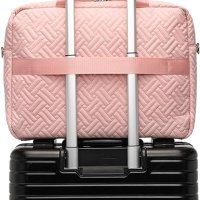 Kono  Чанта за лаптоп за жени, 15,6-инчово ватирано куфарче, водоотблъскваща калъфка, розово, снимка 5 - Чанти - 44507397