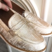 Ежедневни Красиви Дамски Обувки с Напукан Златен Ефект Мека Материя, снимка 6 - Дамски ежедневни обувки - 38111052