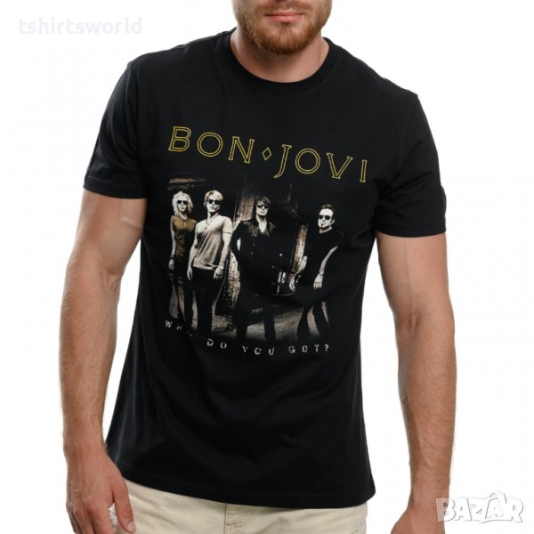 Нова мъжка тениска с дигитален печат на музикалната група BON JOVI, снимка 1