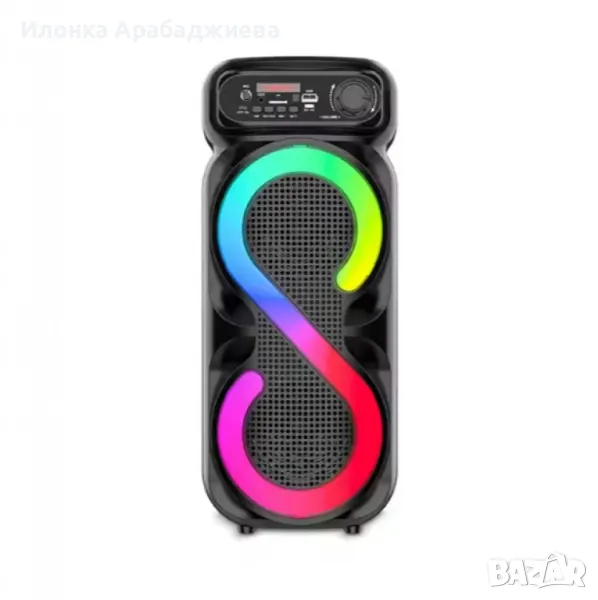 Супер бас караоке тонколона 4" х 2 с микрофон и дистанционно управление , снимка 1