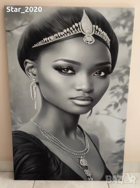 Светеща картина с LED осветление - жената 12, снимка 1