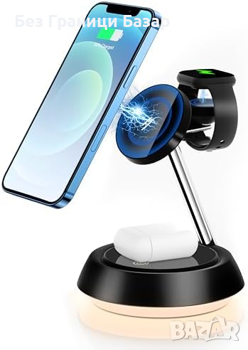 Ново 15W Бързо Безжично Зарядно 3 в 1 за iPhone/Apple Watch/AirPods, снимка 1
