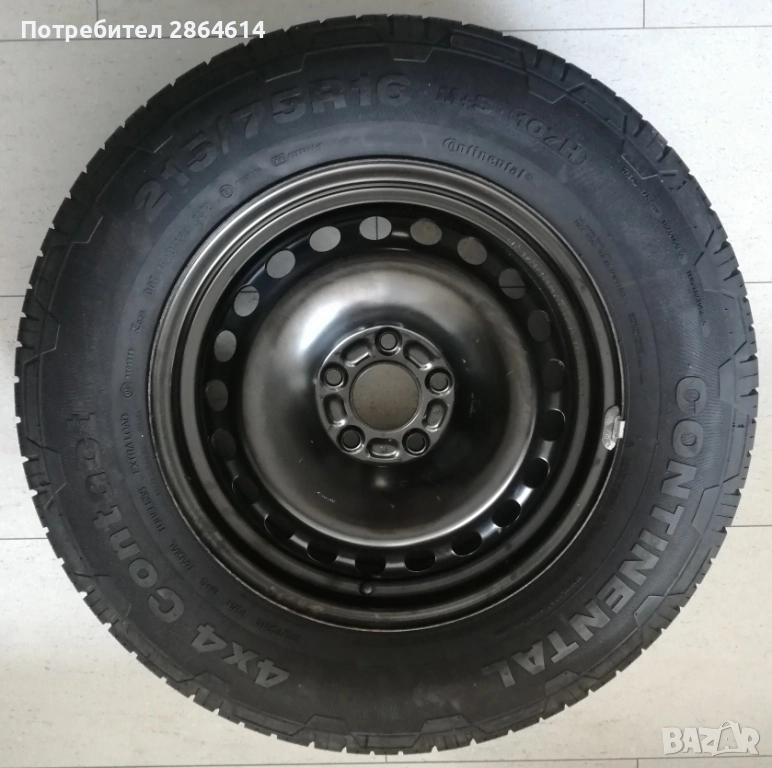 215/75R16 M+S Гума с джанта Continental Contact за SUV 4x4, снимка 1
