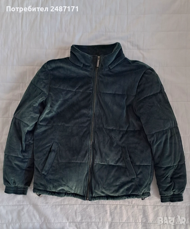 Зелено топло кадифено яке, снимка 1