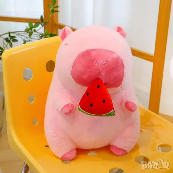 Плюшена капибара с диня – 25 см, розова, снимка 1
