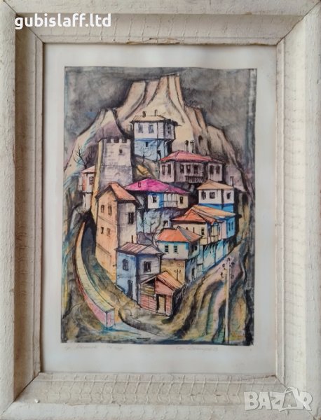 Картина "Мелник", худ. Ст. Демирев, 1976 г., снимка 1