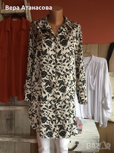 ❤️‍🩹🔝Zara, дълга сатенирана риза/ туника🌺м размер🌺, снимка 1