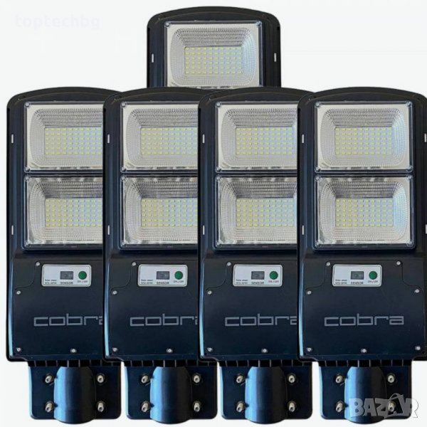 Комплект от 5 бр. 800W LED Соларна улична лампа Cobra с дистанционно, снимка 1