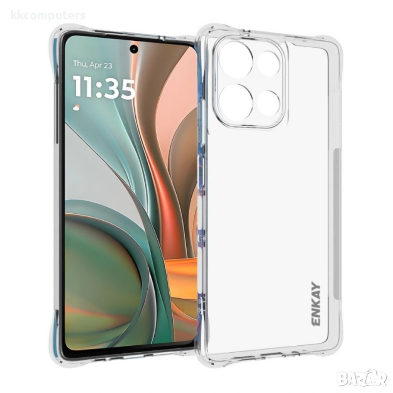 Motorola Moto G75 5G Удароустойчив ENKAY Силиконов Калъф и Протектор, снимка 1