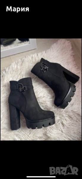 Велурени боти DIOR на дебел ток, снимка 1