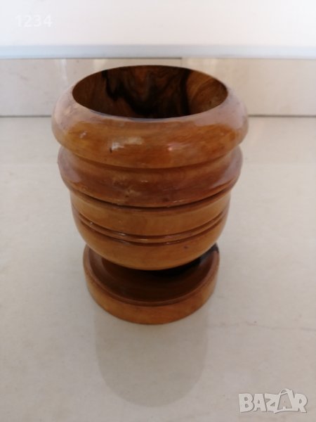 Дървена чаша 8 см h 10.5 см. , снимка 1