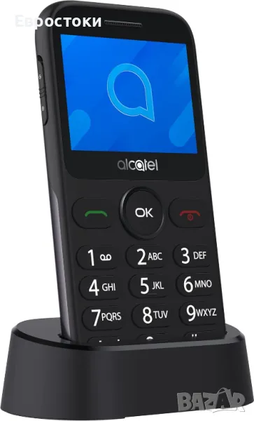 Мобилен телефон Alcatel 2020X, Dual SIM, SOS бутон, метално сиво, без български език, снимка 1