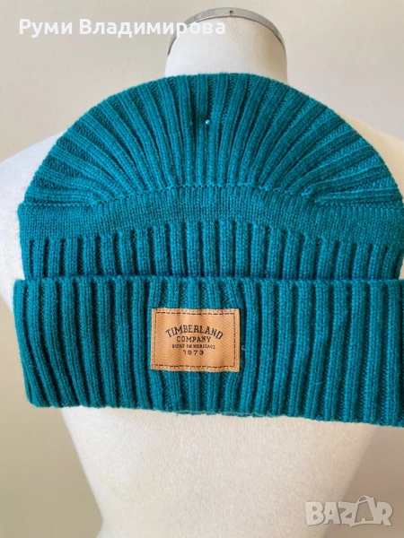 Шапка Timberland и шал тюркоазено зелено, снимка 1