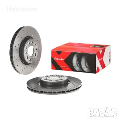 Предни спирачни перфорирани дискове к-т 2 бр. BREMBO 312 мм за VW-AUDI-SKODA-SEAT, снимка 1