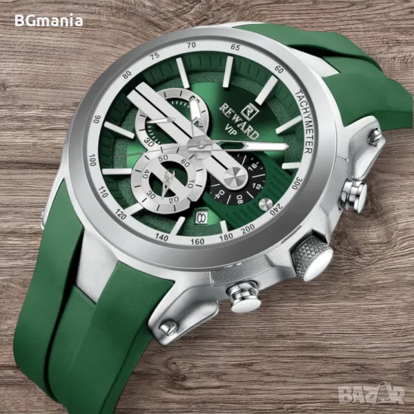 Мъжки зелен Reward VIP часовник 83046с5 силикон, снимка 1