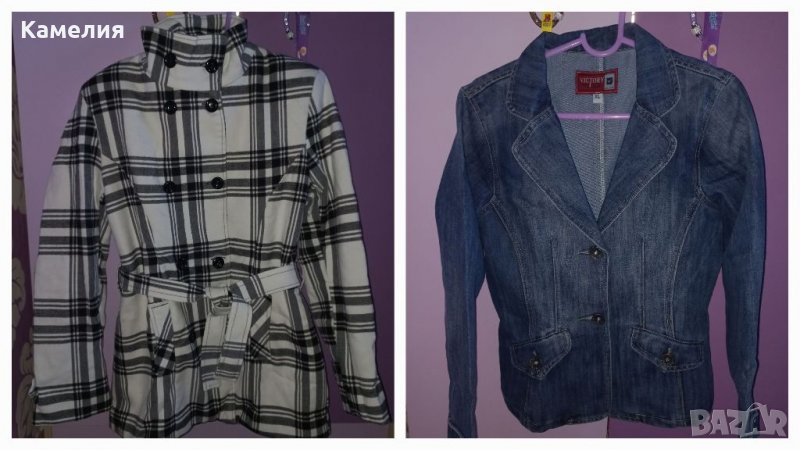 Дамско палто размер М и дънково яке размер М, снимка 1