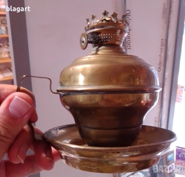 Стара медна лампа, снимка 1