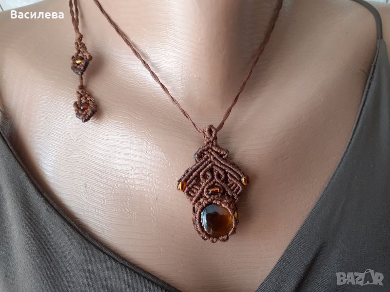 Колие, микро-макраме, снимка 1