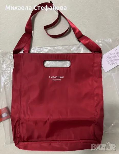Червена дамска чанта Calvin Klein, снимка 1