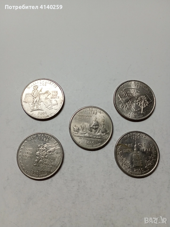 САЩ МОНЕТИ ЛОТ 1/4 КУОРТЪР ДОЛАР 2000 Г , снимка 1