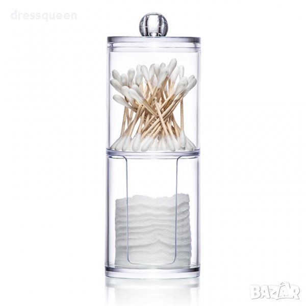 1918 Прозрачен Органайзер за Клечки за Уши и Памучни Тампони, снимка 1