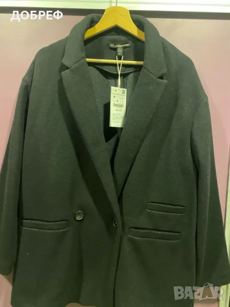 Чисто ново черно късо палто ZARA, снимка 1
