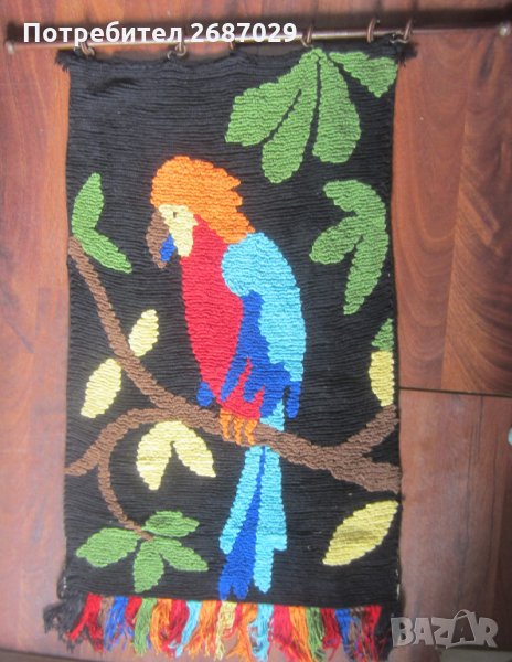 70 см!  Папагал - текстилно пано за стена с папагал, снимка 1